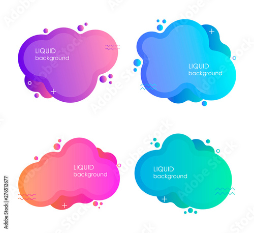 Abstract liquid shape. Fluid design. Isolated gradient waves. Modern vector illustration