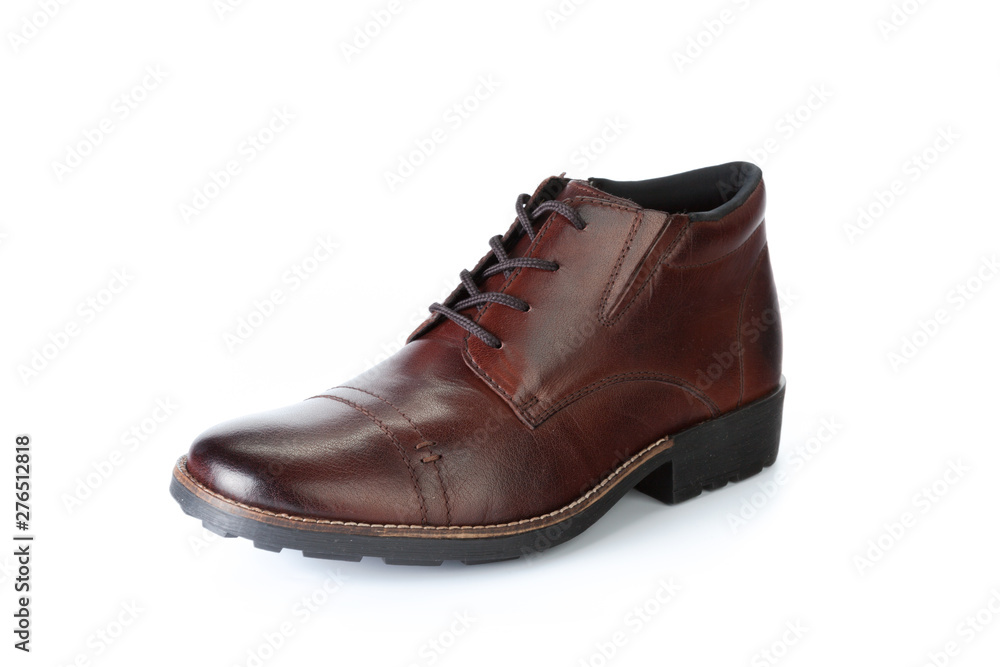 Brown formal male leather shoes isolated on white background Brown formal male leather shoes isolated on white background