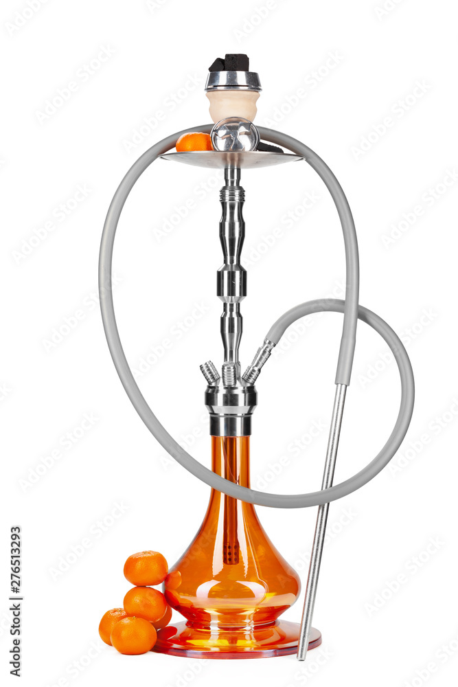 Hookah with fruits isolated on white background Hookah with fruits isolated on white background