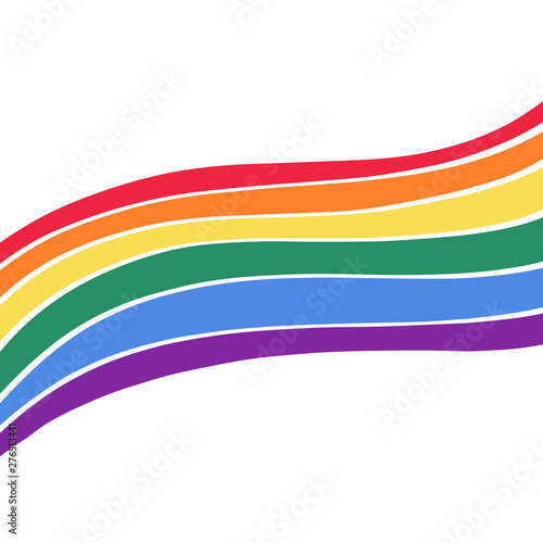 LGBTQ support hand drawn doodle flag. Vector.