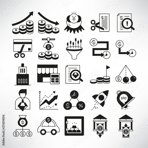 finance and fund management icons