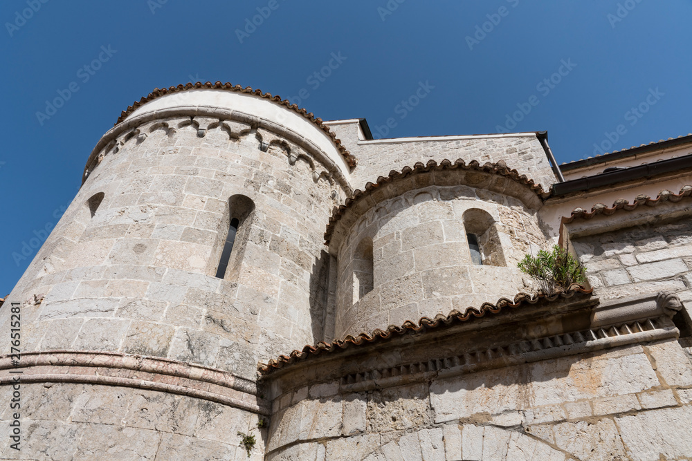 detail of Cathedral of the Assumption of the Blessed Virgin Mary in Krk Town.  Krk Island,  Croatia