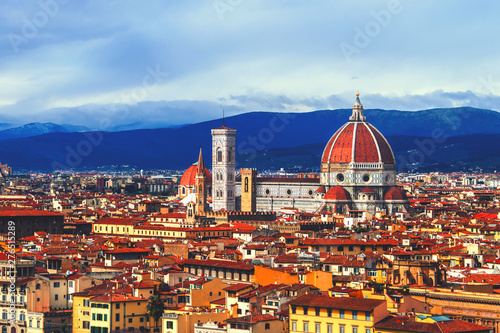 Aerial view of Cathedral Santa Maria del Fiore, Florence
