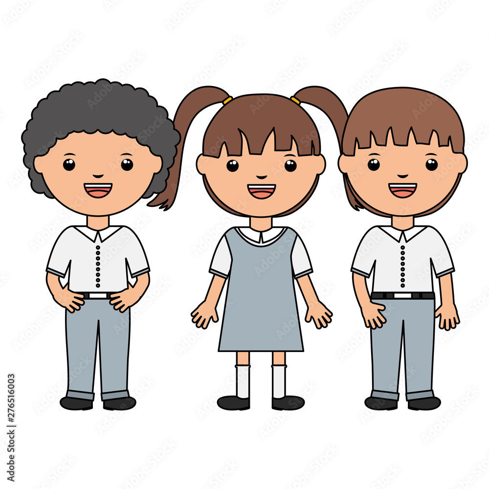 Fototapeta premium cute little students group characters