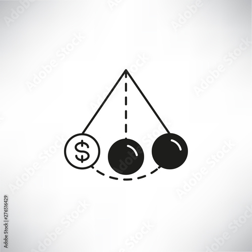 dollar coin momentum icon for momentum investment concept