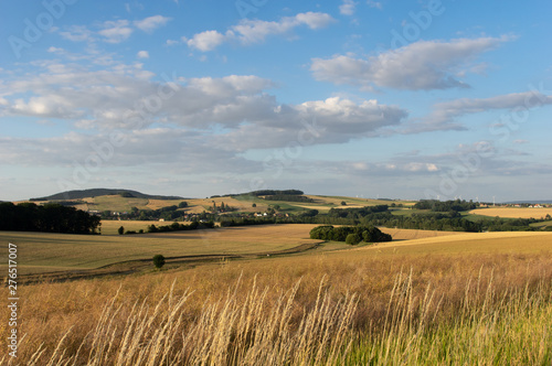 scenic view of upper lusatia landscape with rolling hills and cloudy sky