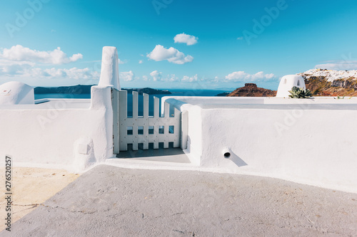 Santorini island, Greece. Picturesque old traditional architecture. photo