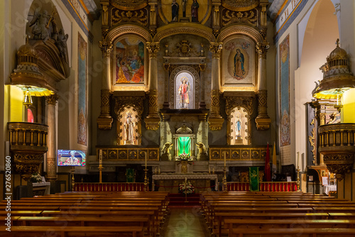 Interior of the church of San Lorenzo in Pamplona, Spain