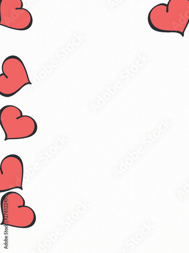 Social media white template with hearts