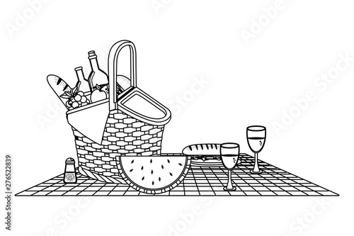 Isolated picnic basket design vector illustrator