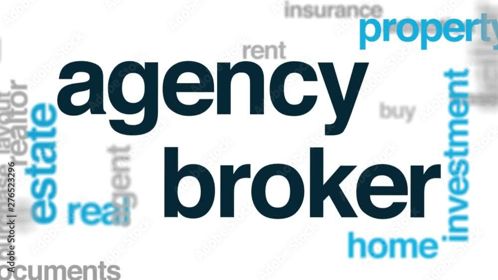 Agency broker animated word cloud. Kinetic typography. Agency broker animated word cloud. Kinetic typography.