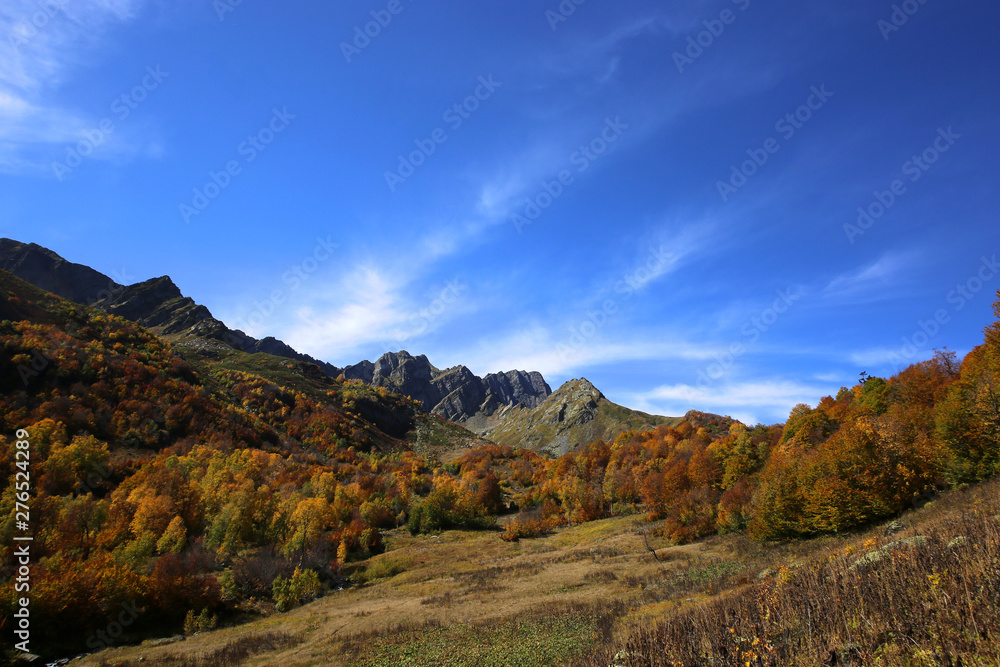 Autumn in the Caucasus Mountains.