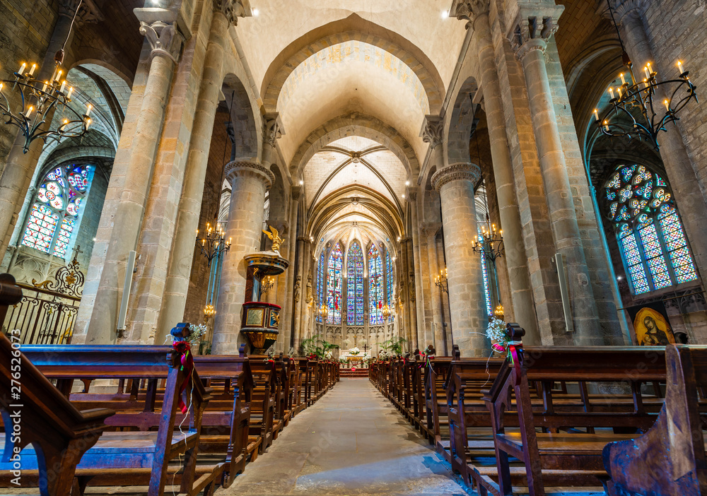 Basilique Saint Nazaire dans la Cité de Carcassonne dans l'Aude en Occitanie, France