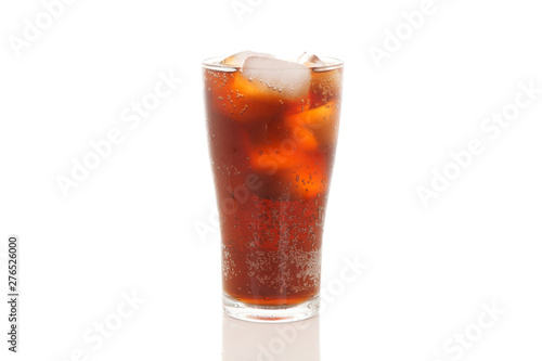 Soft Drink in The Glass ISOLATED ON WHITE BACKGROUND.
