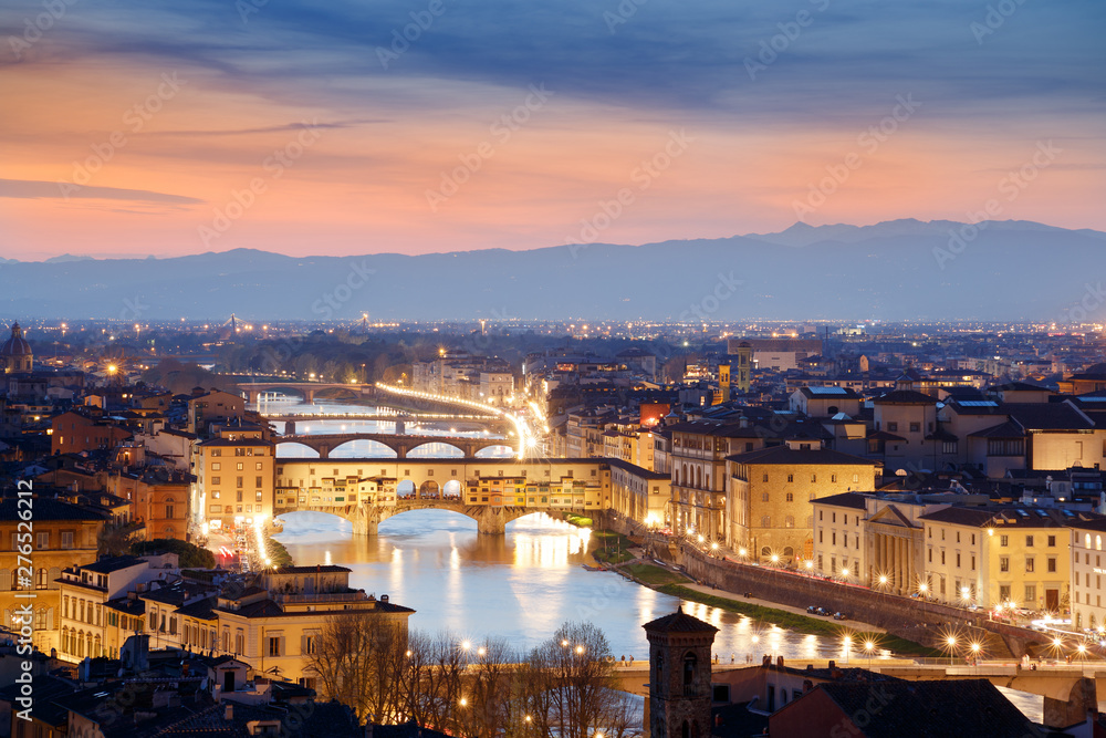 Ponte vecchio at sunset, Florence, Italy