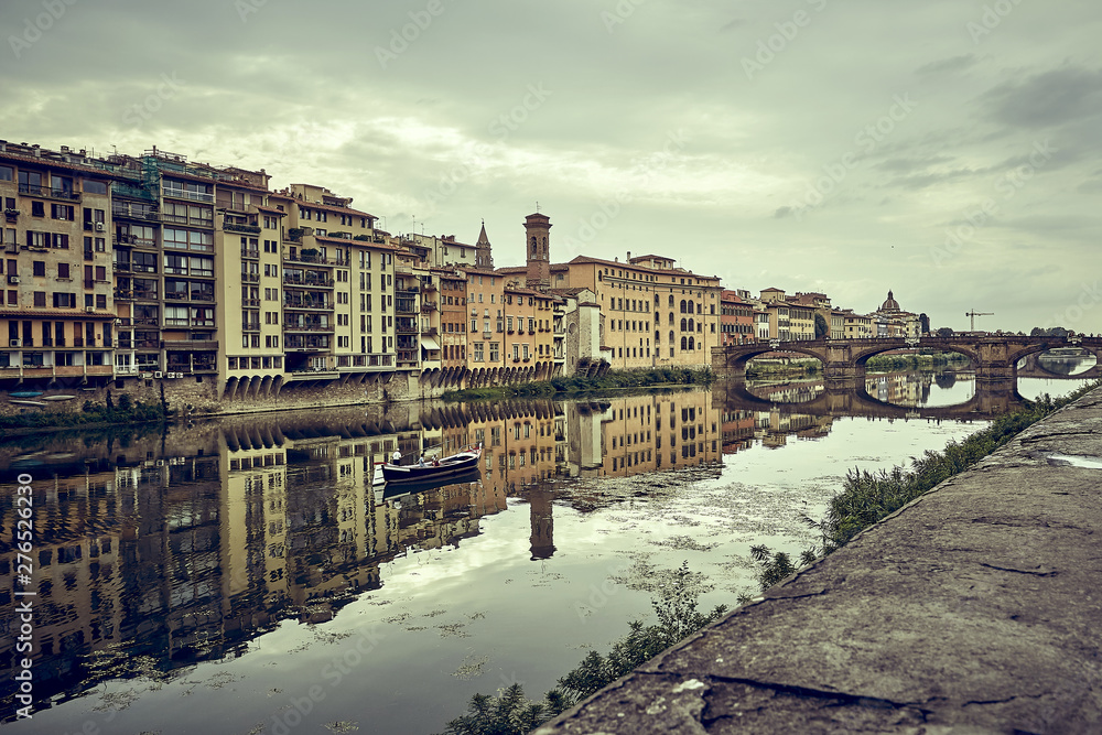Ponte Vecchio on the river Arno in Florence, Italy