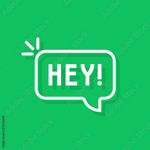 hey bubble on green background
