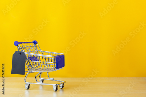 shopping cart with tags label