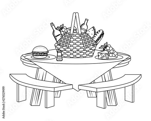 Isolated picnic basket design vector illustrator