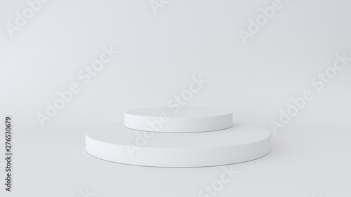 3D render of abstract platform. Geometric figures in modern minimal design. Realistic mock up for product display