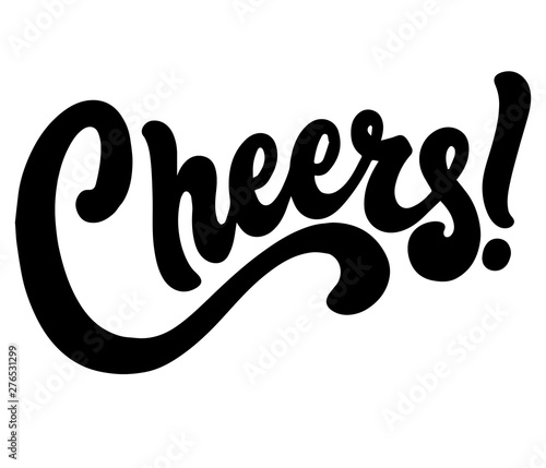 Cheers lettering text banner vector illustration
