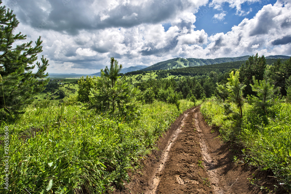 Naklejka premium hiking in the mountains