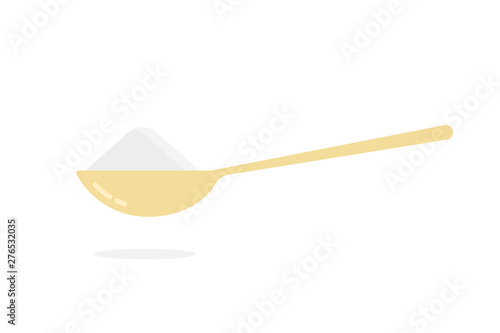 flat style spoon with sugar or salt