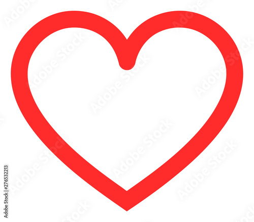 Contour heart raster pictograph. Illustration contains flat contour heart iconic symbol isolated on a white background.