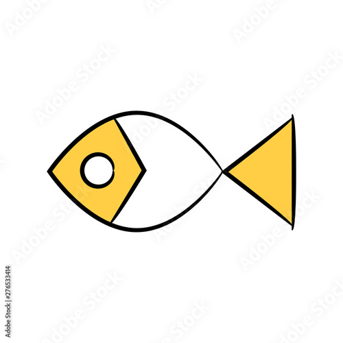 fish icon yellow hand drawn theme