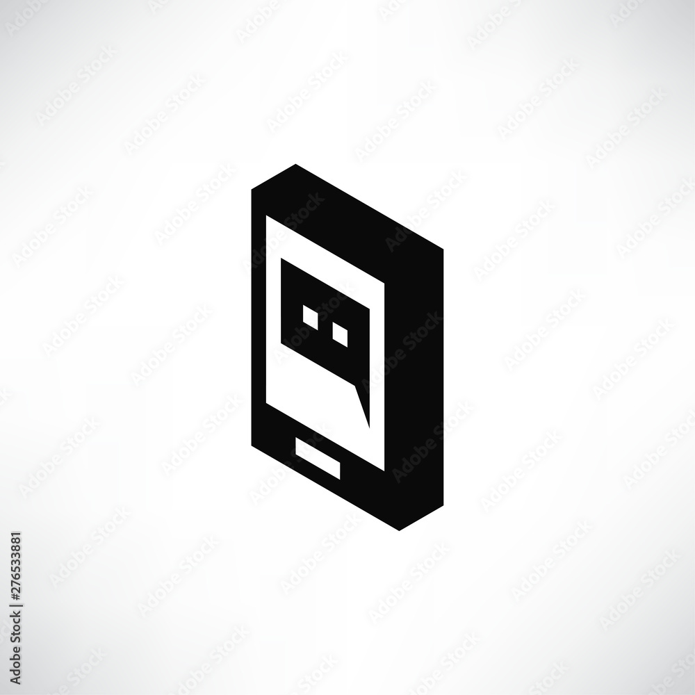 smart phone or cellphone icon solid isometric design smart phone or cellphone icon solid isometric design