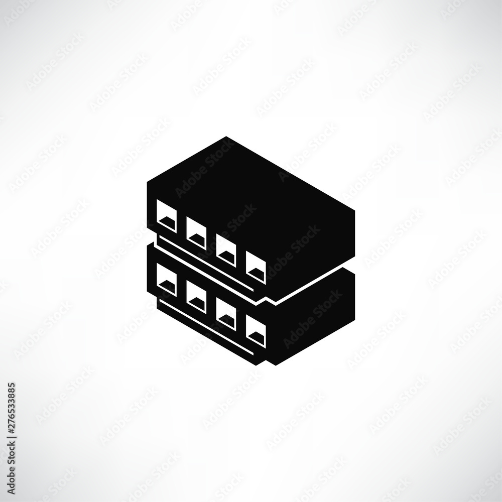 Obraz premium computer port icon solid isometric design