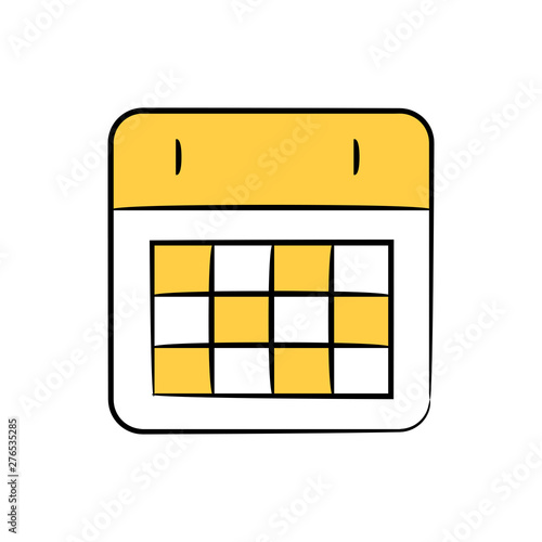 calendar and time table icon yellow doodle theme