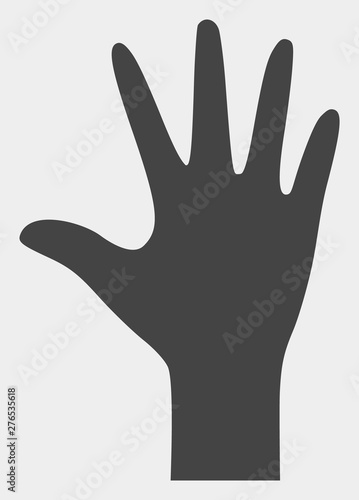 Palm fingers raster pictogram. Illustration contains flat palm fingers iconic symbol isolated on a white background.