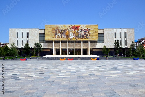 The National Historical Museum at Skanderbeg Square in Tirana. Albania 