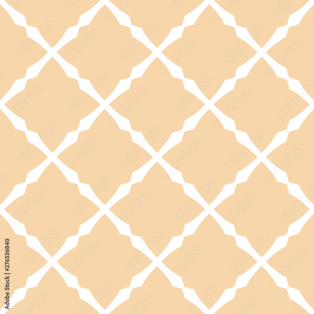Fototapeta premium Square grid vector seamless pattern. Subtle abstract yellow geometric texture