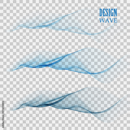 Abstract blue wave on a transparent background in a cage.