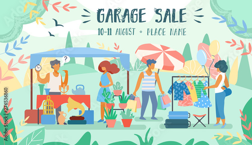 Advertising Poster Inscription Garage Sale Flat.