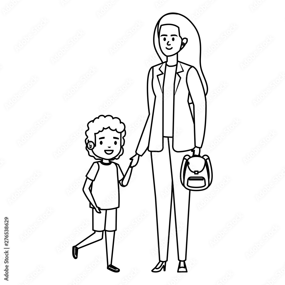 happy student boy with female teacher happy student boy with female teacher
