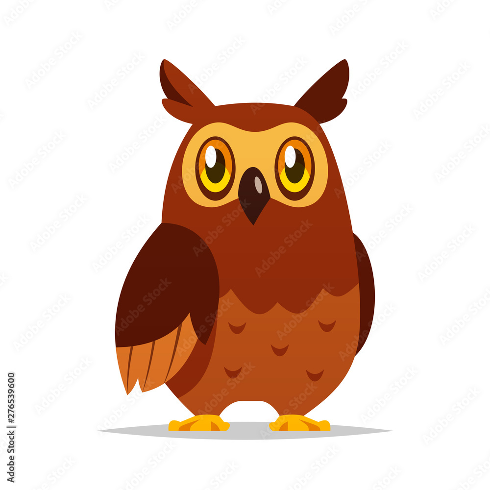 Cartoon owl vector isolated illustration Cartoon owl vector isolated illustration