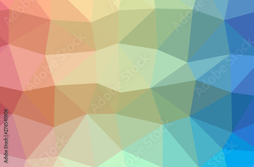 Illustration of abstract Blue, Green And Brown horizontal low poly background. Beautiful polygon design pattern.