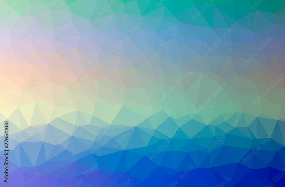 Illustration of abstract Blue And Green horizontal low poly background. Beautiful polygon design pattern.