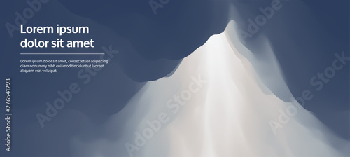 Sky with clouds. Sun rays bursting through the clouds. 3d vector Illustration.