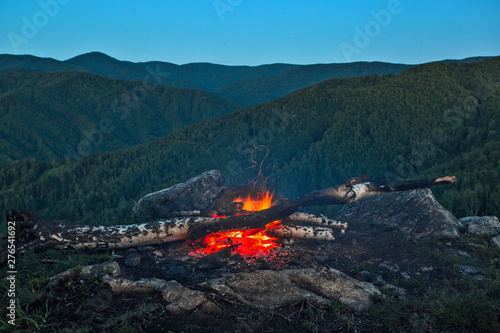view of the mountains by the fire