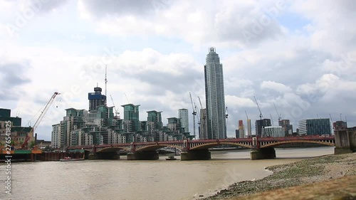 Time Lapse Of Traffic On A Vauxhall Bridge, London, England, United Kingdom. photo