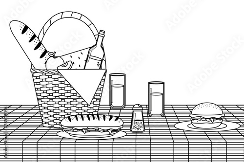 Isolated picnic basket design vector illustrator