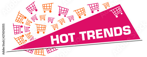 Hot Trends Pink Orange Shopping Carts Triangle 