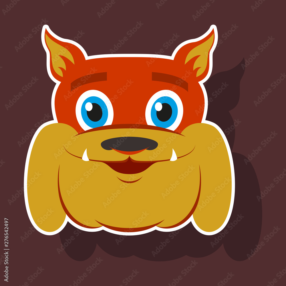 realistic paper sticker on theme funny animal bulldog realistic paper sticker on theme funny animal bulldog