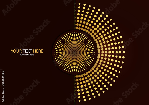 Abstract background circle frame halftone dots isolated on color background. Creative cover design template.