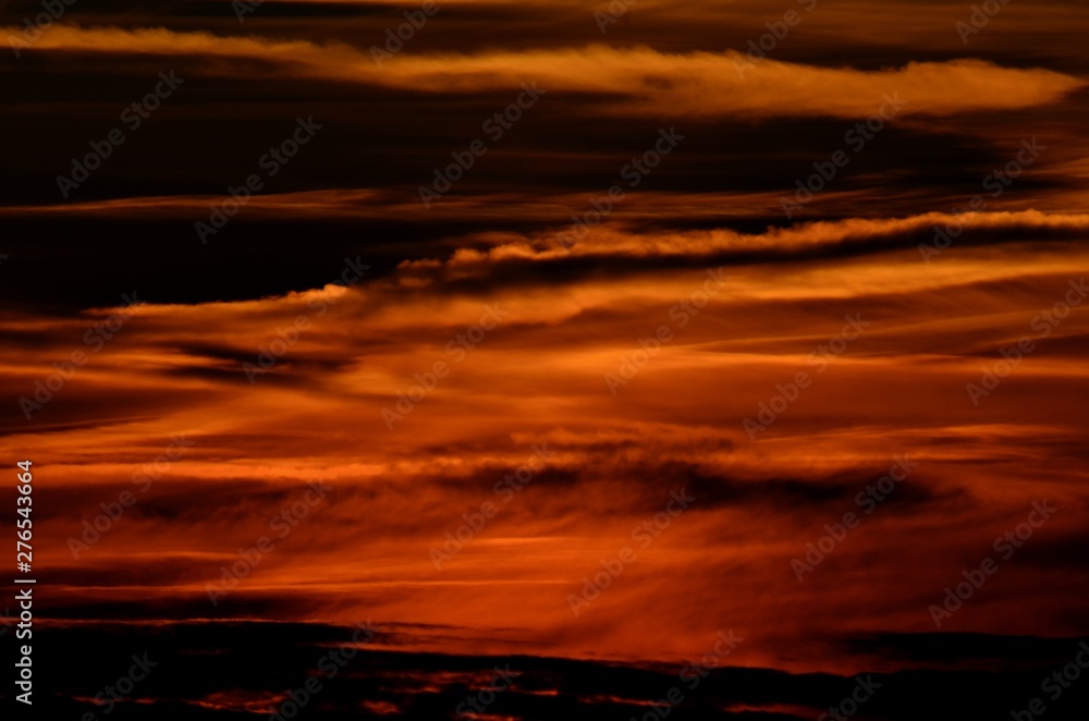 Fototapeta premium Sunset in Falkensee (Brandenburg) near Berlin Spandau of October 3, 2015, Germany