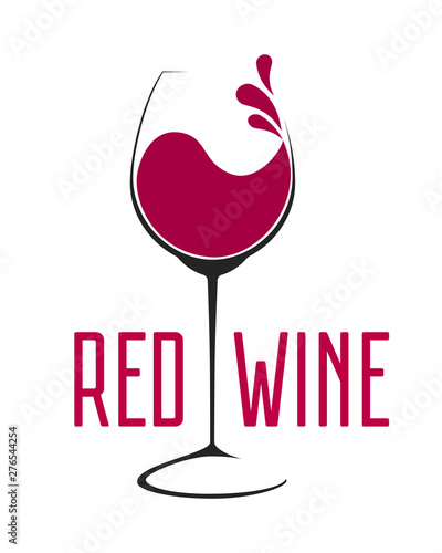 Glass of Wine with splash logo design
